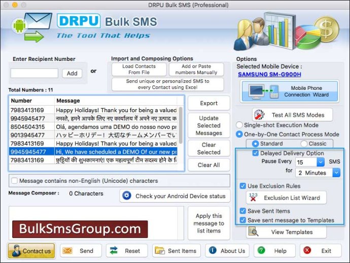 Mac Bulk SMS for Android Mac Bulk SMS for Android