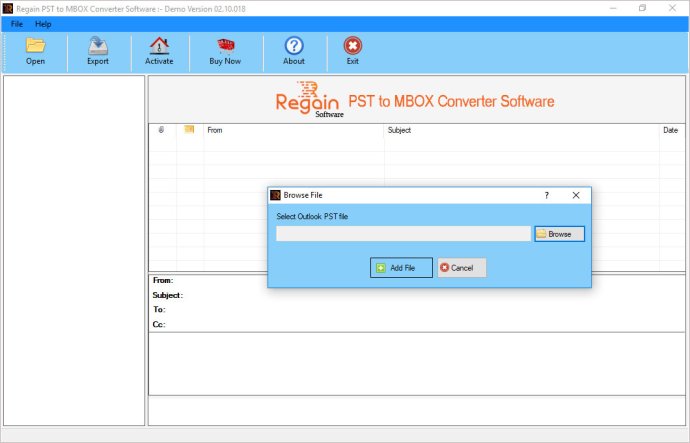Regain PST to MBOX File Converter