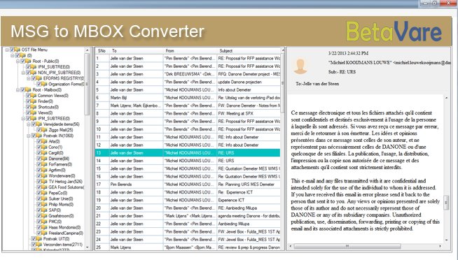 BetaVare MSG to MBOX Converter