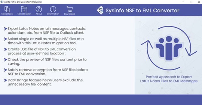Sysinfo NSF to EML Converter