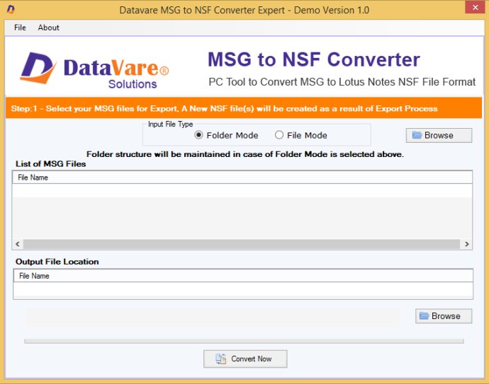 Datavare MSG to NSF Converter