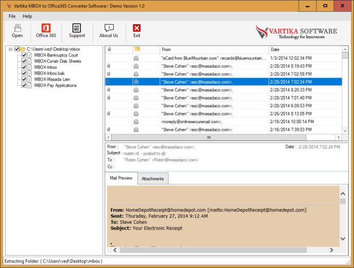 Vartika MBOX to Office365 Converter