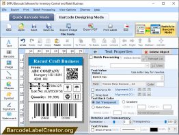 Barcode Creator for Inventory Control
