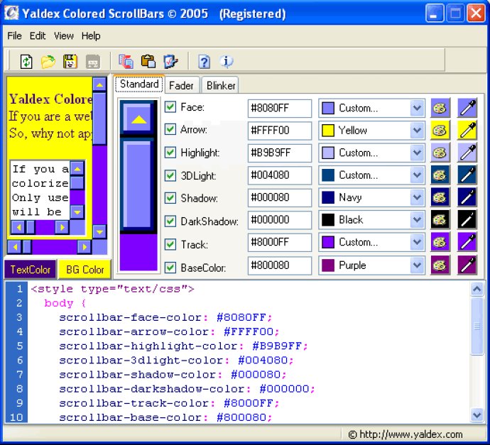 Yaldex Colored ScrollBars 1.9 Yaldex Colored ScrollBars 1.9