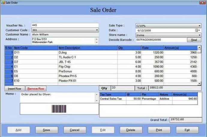 Billing Management with Barcode