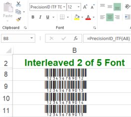 PrecisionID Interleaved 2 of 5 Fonts