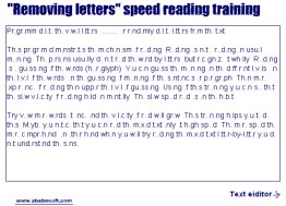 Remove letters speed reading training