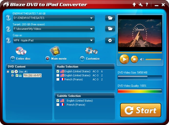 BlazeVideo DVD to iPad Converter