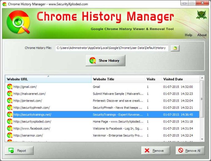 History Manager for Chrome