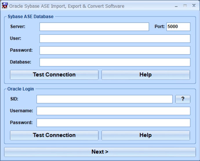 Oracle Sybase ASE Import, Export & Convert Software