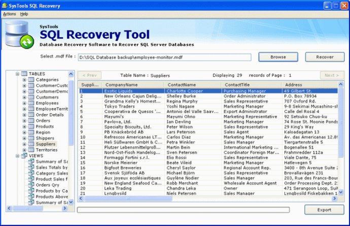 SQL Server Database Recovery
