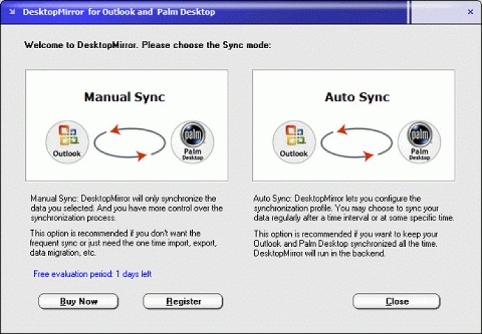 DesktopMirror for Outlook Palm Desktop