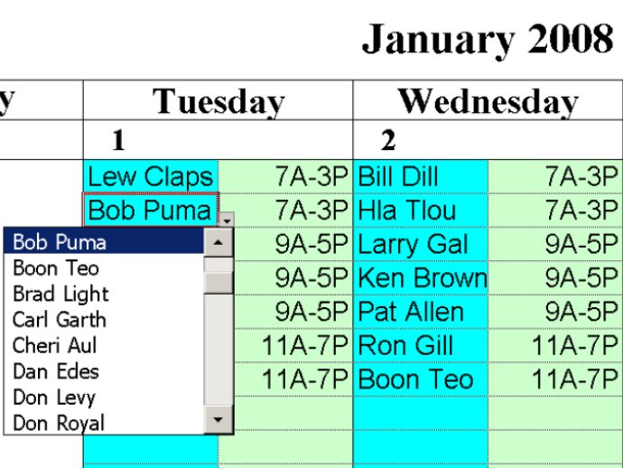 Simple Scheduling Calendar