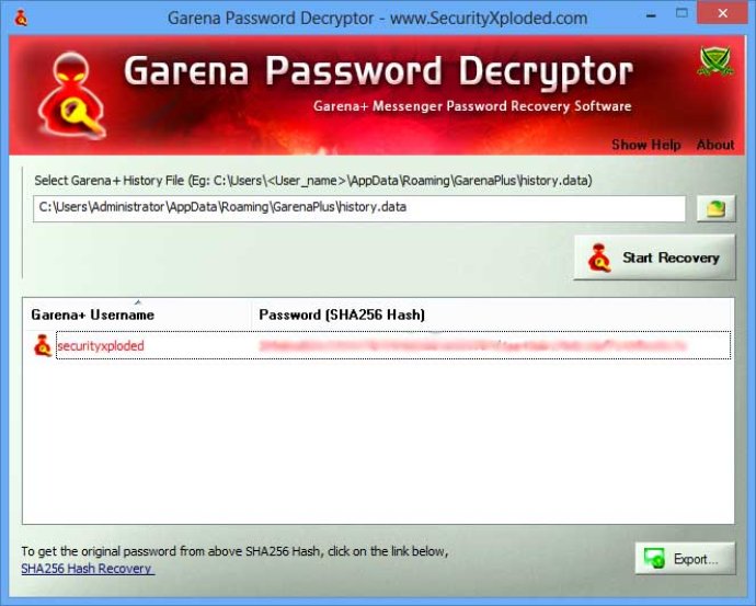 Password Decryptor for Garena Messenger