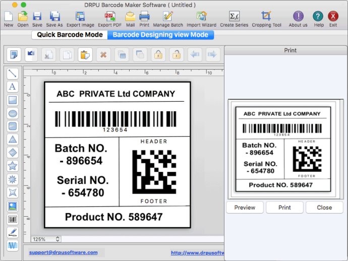 Mac OS Label Printing Application