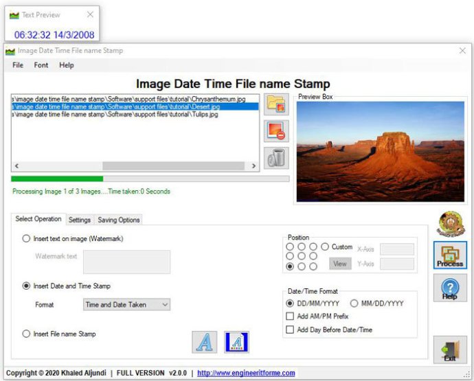 Image Date Time File name Stamp