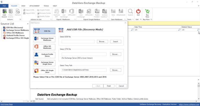 Datavare Exchange Backup Tool