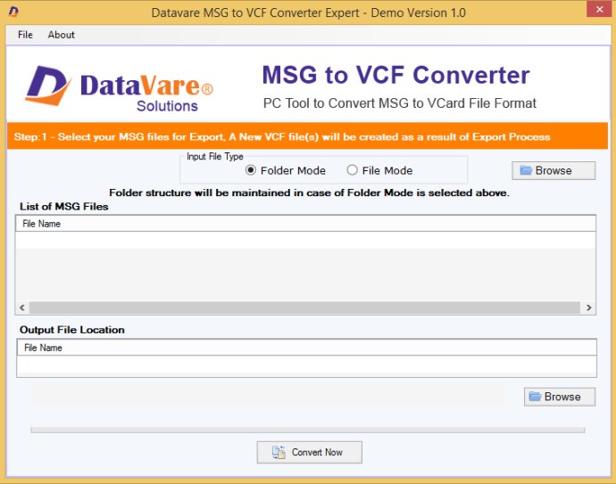 DataVare MSG to VCF Converter