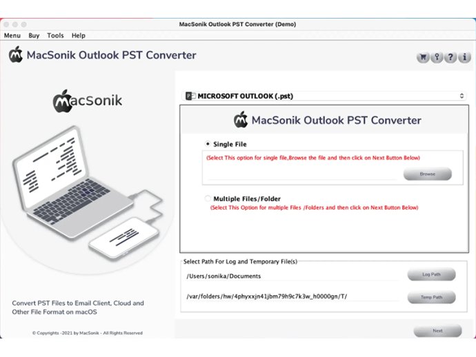 MacSonik Outlook PST Converter