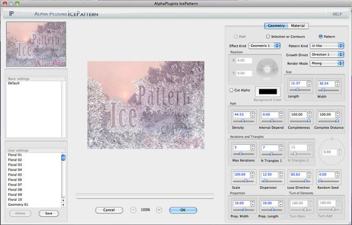 AlphaPlugins IcePattern plug-in Mac