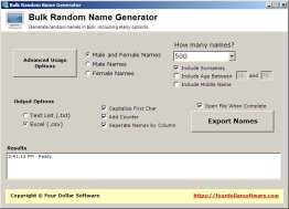 Bulk Random Name Generator