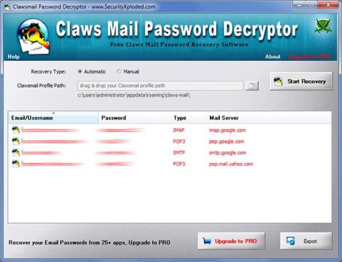 Password Decryptor for Clawsmail