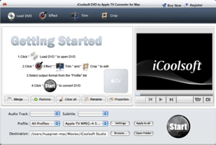 iCoolsoft DVD to Apple TV Converter Mac