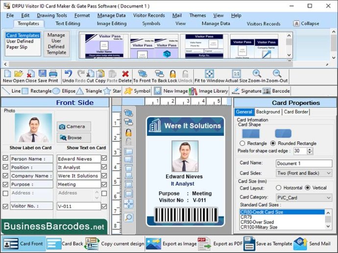 Integrated Visitors ID Card Software