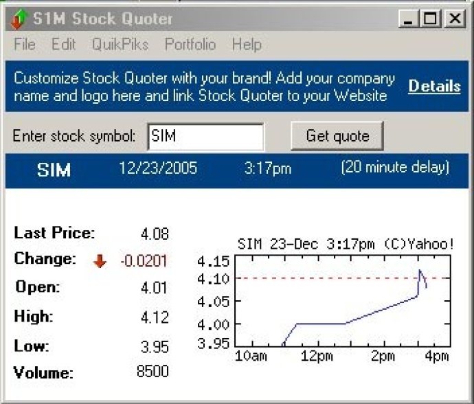 S1M Stock Quoter