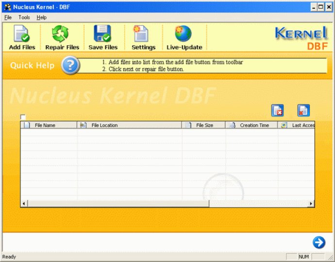 Kernel DBF - Repair corrupt DBF files