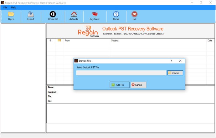 Regain Outlook PST Recovery Tool