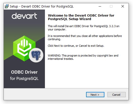 PostgreSQL ODBC Driver by Devart PostgreSQL ODBC Driver by Devart