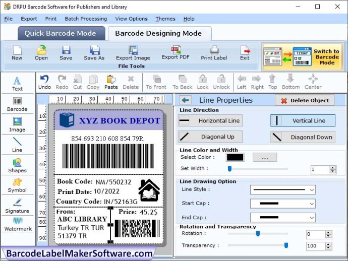 Books Barcode Label Maker Software