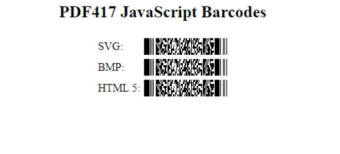 JavaScript PDF417 Generator