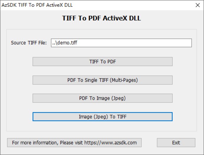 AzSDK TIFF To PDF ActiveX DLL