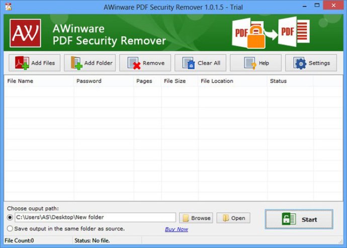 AWinware Pdf Secure Password Unlock
