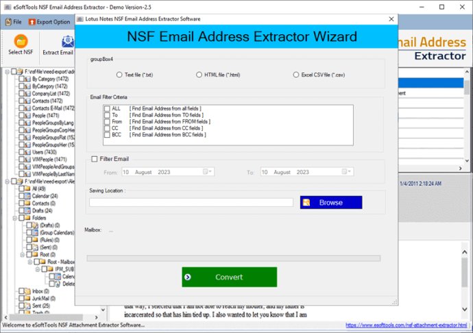 NSF Email Address Extractor software
