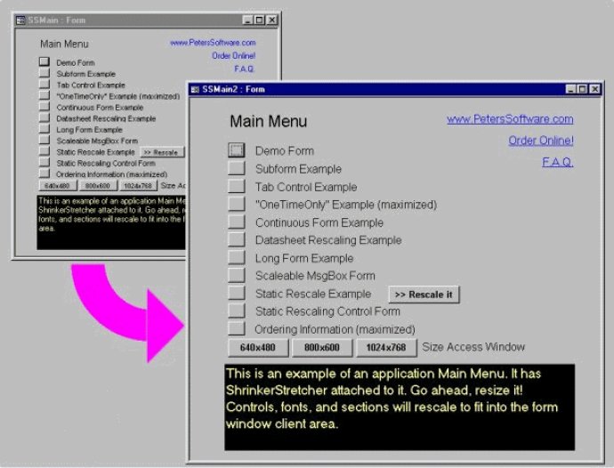 ShrinkerStretcher for MS Access 2002