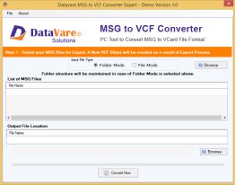 DataVare MSG to VCF Converter