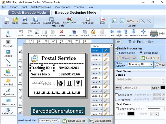 Barcode Generator for Post Office Barcode Generator for Post Office