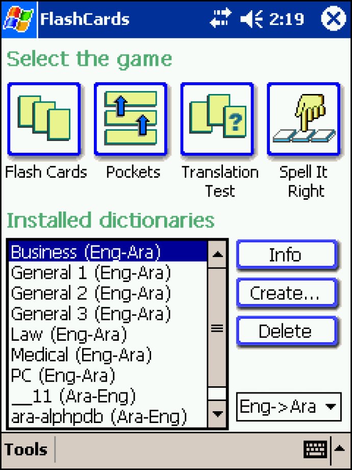 LingvoSoft FlashCards English <-> Arabic for Pocket PC