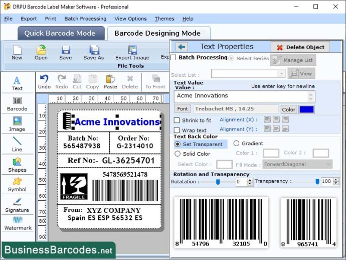E-commerce Barcode Designing