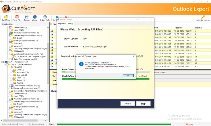 Save PST File Outlook to MBOX