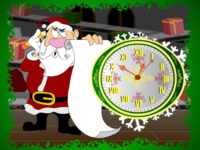 7art Santa Claus Clock ScreenSaver
