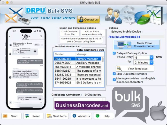 Mac Bulk SMS Sender Tool