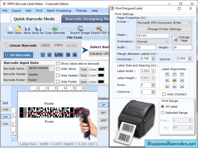 Business Barcode Label Maker Tool