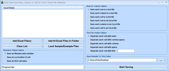 Excel Save Each Row, Column or Cell As Text or Excel File Software