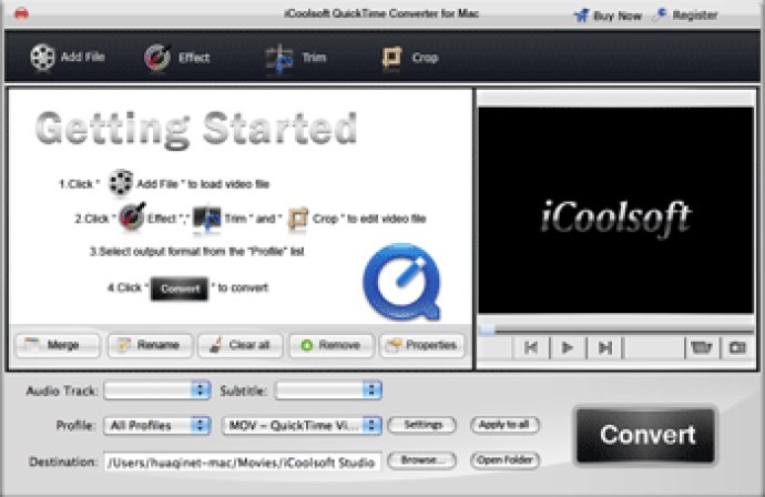 iCoolsoft QuickTime Converter for Mac
