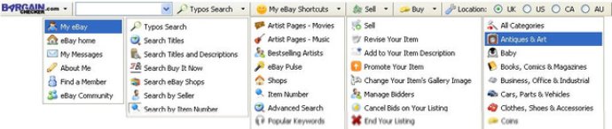 BargainChecker misspelled eBay Toolbar