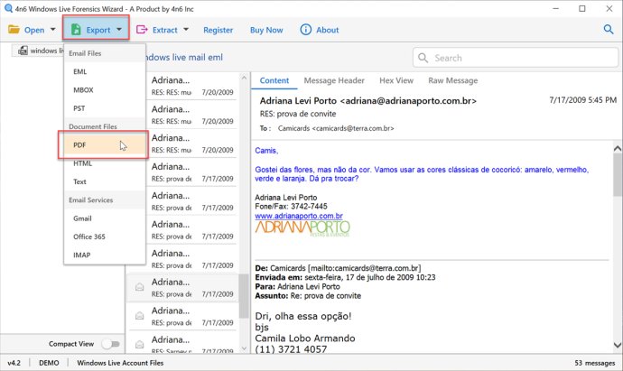 4n6 Windows Live Mail to PDF Converter